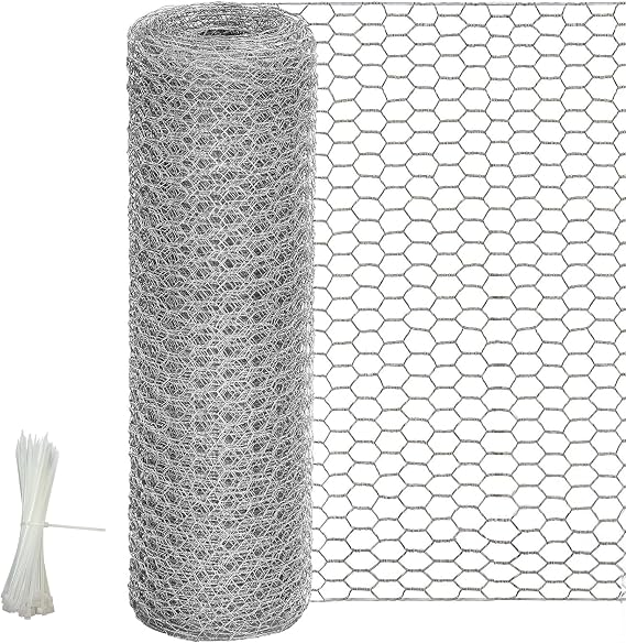 Chicken Wire Fencing, 24 Inch x 60 Ft Chicken Wire Mesh for Garden Plants