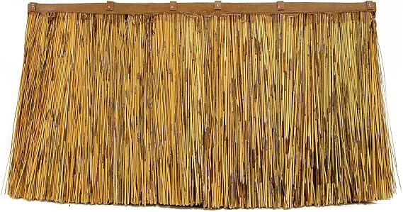 FOREVER BAMBOO African Thatch Reed Panel Palapa Cover Tiki Bar Roof Tiki Thatch Roofing Panels 31 in W x 18 in H (6 Pack)