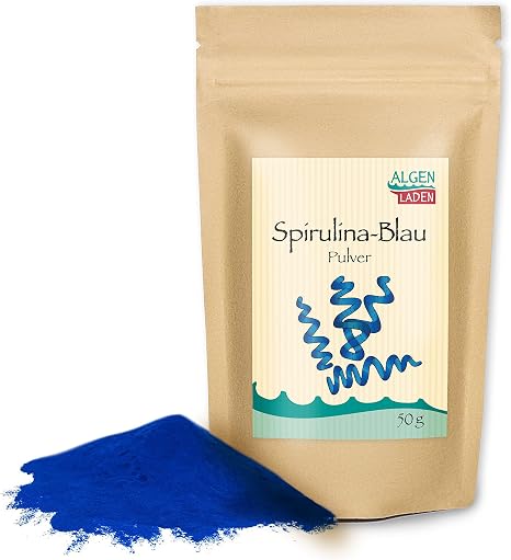 ALGENLADEN Spirulina Blue - 50 g Phycocyanin Natural Blue Dye High Colouring Effect Vegan