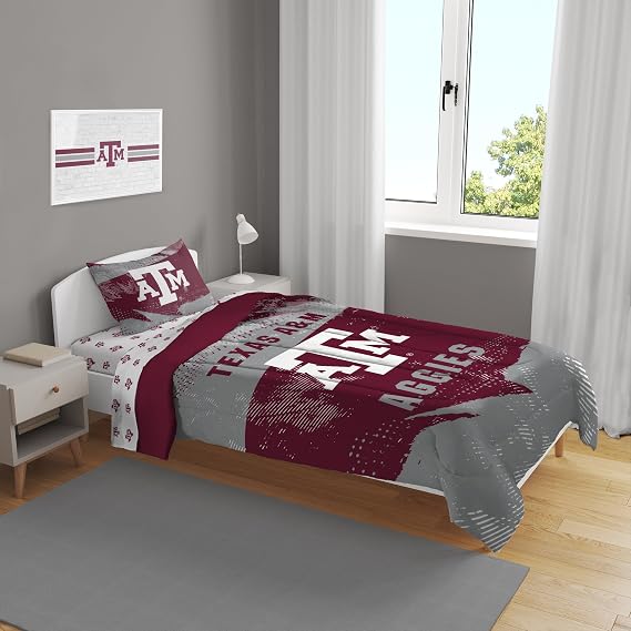 NCAA Slanted Stripe 4 PC Twin Bed in a Bag