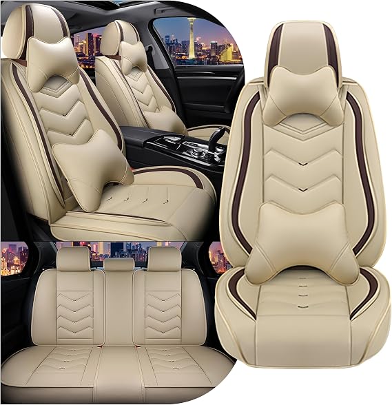 CTDS Car Seat Covers for Honda CR-V Hybrid 2020-2026, Stylish Sport Seat Cover, Premium Nappa Leather Car Seat Cover. Automobile Seat Covers Sets.(Luxury 5 Seats/Beige)