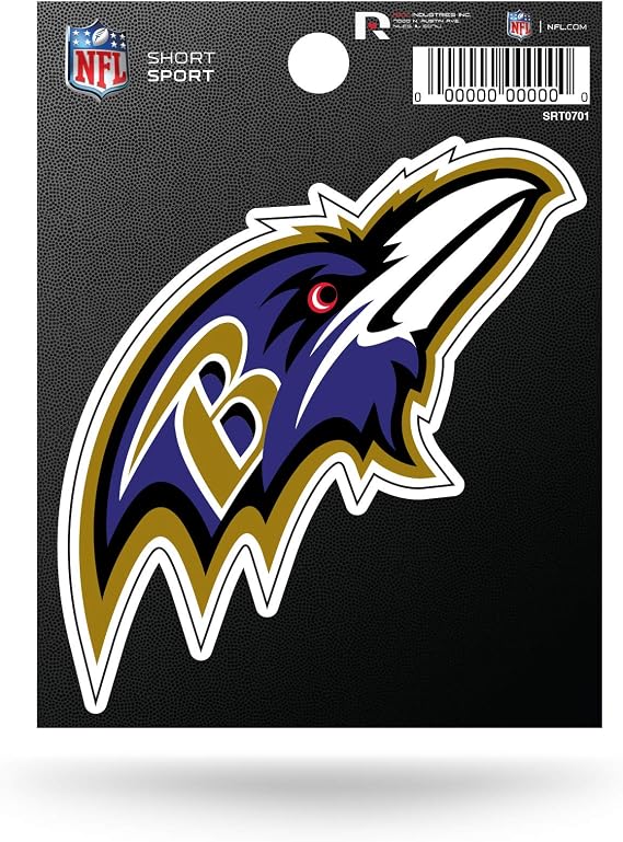 Rico Industries NFL Baltimore Ravens Die Cut Team Logo Short Sport Sticker