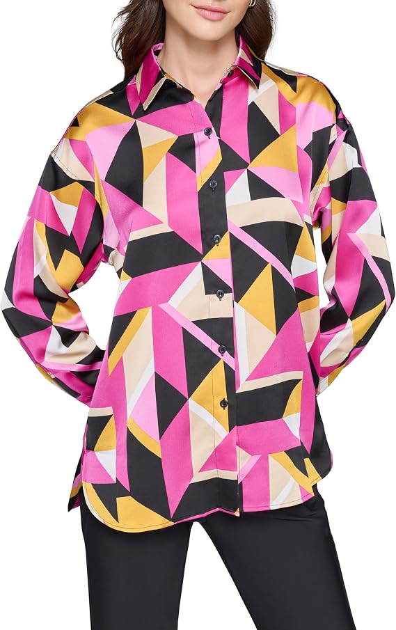 Karl Lagerfeld Women's Oversized Printed Blouse