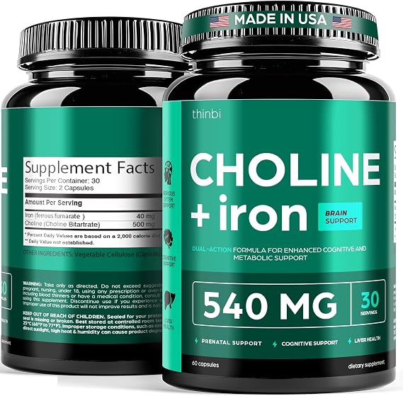 Thinbi Choline Prenatal Supplement with Iron, 30 Servings