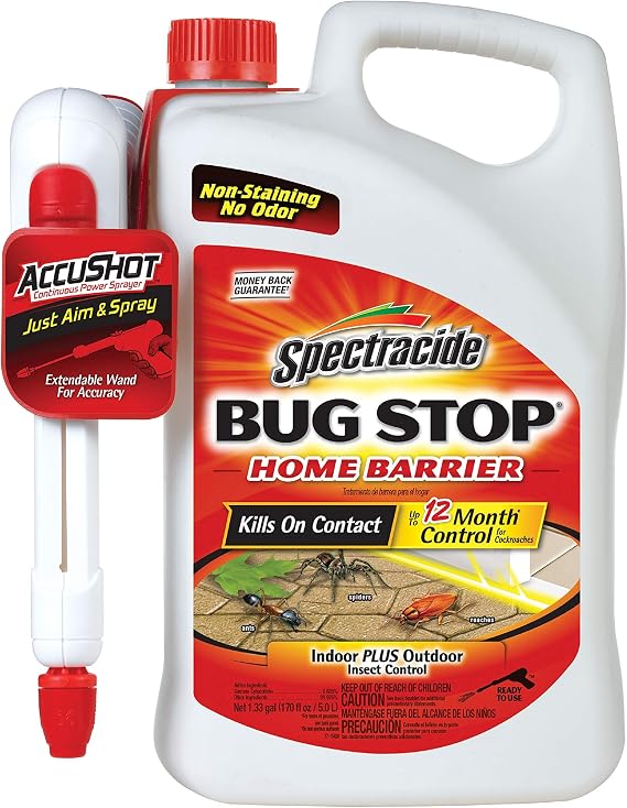 Spectracide Ready-to-Use Bug Stop Home Barrier AccuShot Power Spray, 1.33-Gallon, 4 Pack