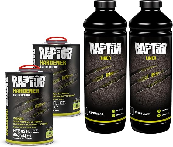 U-POL Raptor Black Urethane Spray-On Truck Bed Liner Kit, 2 Litres