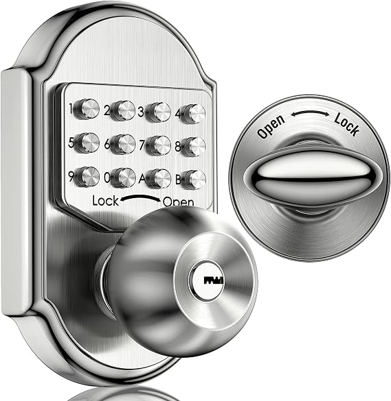 Keyless Entry Door Lock with Keypad - Keyless Deadbolt Lock, Digital Code Security Door Lock for Exterior Doors, Mechanical Lock with Stainless Steel 304 for Durability and Easy DIY Installation