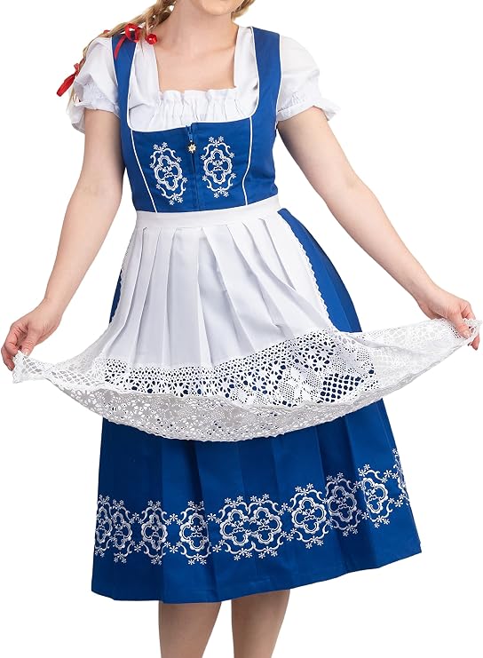3-Piece Blue Dirndl Dress Set for Women