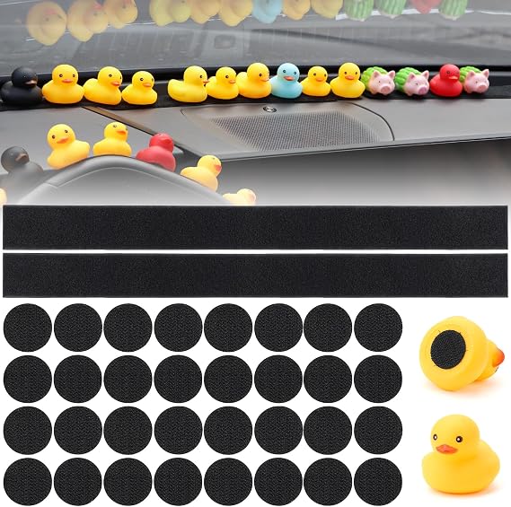 Duck Holder for Jeep Dashboard, Hook & Loop Straps Duck Mounts | Upgraded Dashboard Duck Display Plug Mount with Cut-to-Fit Hook & Loop Straps, Holds Up 32 Rubber Ducks for Jeep Car