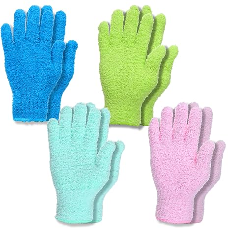 4 Pairs Microfiber Dusting Gloves Household Dusting Reusable Leaf Cleaning Gloves Washable Cleaning Glove for Plants House Clean Car Blinds Lamps