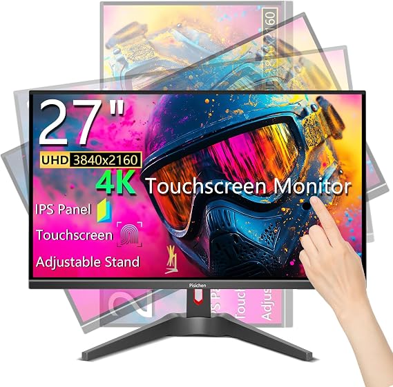 Touchscreen Gaming Monitor 27 Inch 4K UHD(3840x2160) IPS Computer Monitor, 60Hz, Ultra-Thin Bezel, HDMI, DisplayPort, 400 cd/m2, VESA, Tilt Adjustable | IPS Computer Monitor, 60Hz, Ultra-thin Bezel, HDMI, DisplayPort, 400 cd/m2, VESA, Tilt Adjustable