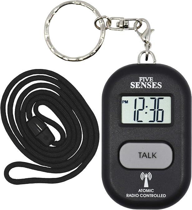 FIVE SENSES Atomic Talking Key Chain for Women Men Elderly Visually Impaired Cute Smart Keychain Multiple Alarm Clock Watch 1281S