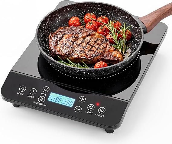 Portable Induction Cooktop 1800W Electric Countertop Stove for Kitchen, RV