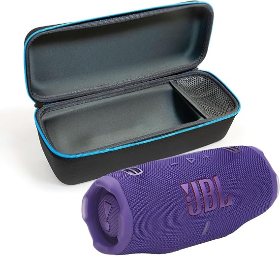 JBL Charge 6 (Purple) + Bundle with divvi! Protective Hardshell Case (Black)