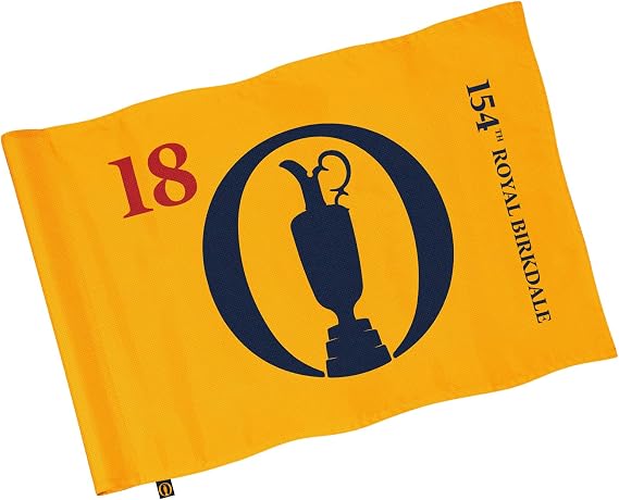 2026 TheOpen Standard Golf Flag 14x20 Inch, Double-Sided Silk Printed Tournament Flag with Sleeve, Ideal for Practice Putting Green, Driving Range, Course, Club, 1-Pack