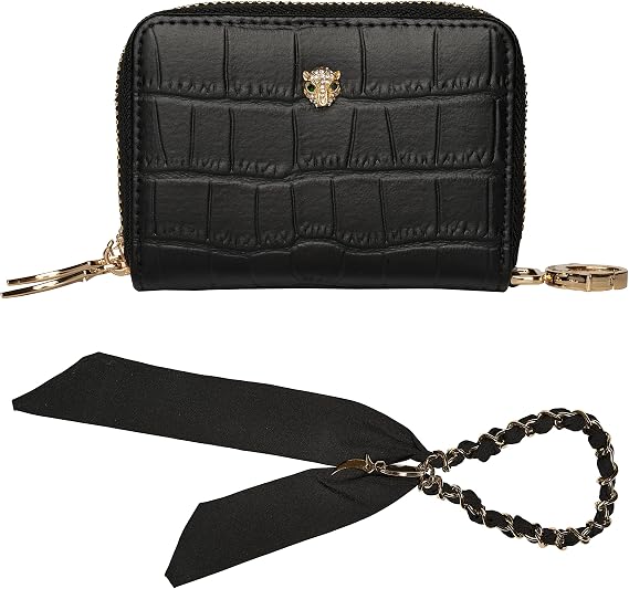 MARYAM Luxury Designer Genuine Leather RFID wallets for women, The best black credit card holder for women, the most beautiful wristlet keychain wallet women, THE women wallet you are looking for!
