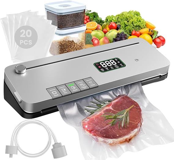 75 Kpa Food Vacuum Sealer Machine, Ideal for Home Kitchen, 20 Bags