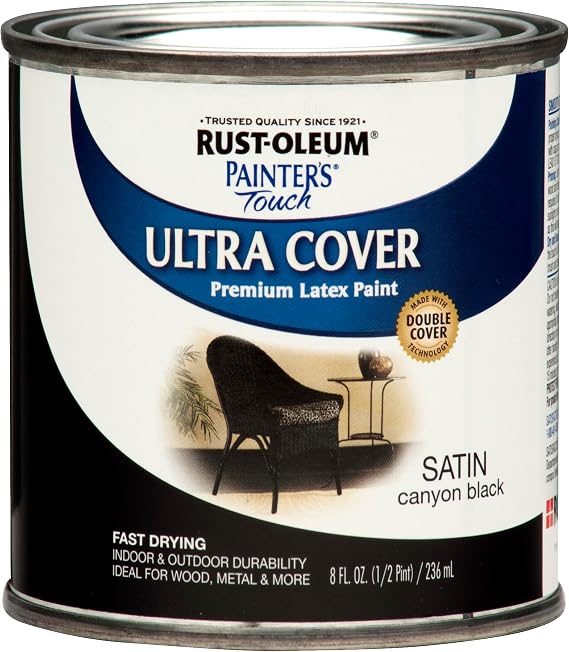 Rust-Oleum Painter's Touch Latex Brush-On Paint, Satin Canyon Black