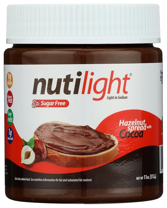 Nutilight Sugar Free Hazelnut Spread with Cocoa - Keto Low Carb (11 oz)