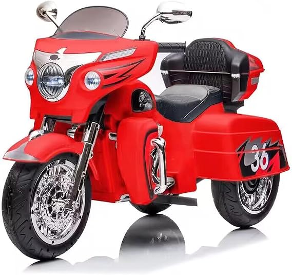 Kids Motorcycle,Ride on Motorcycle,Children Electric Motorcycle,Motorbike for Kids with Key Start /3 Wheels Headlight/Storage Box/Two Motor