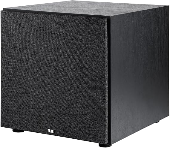 ELAC Debut 3.0 12 200W RMS Powered Subwoofer, Black - Polypropylene Cone with Textured Surface - Sealed Cabinet Design