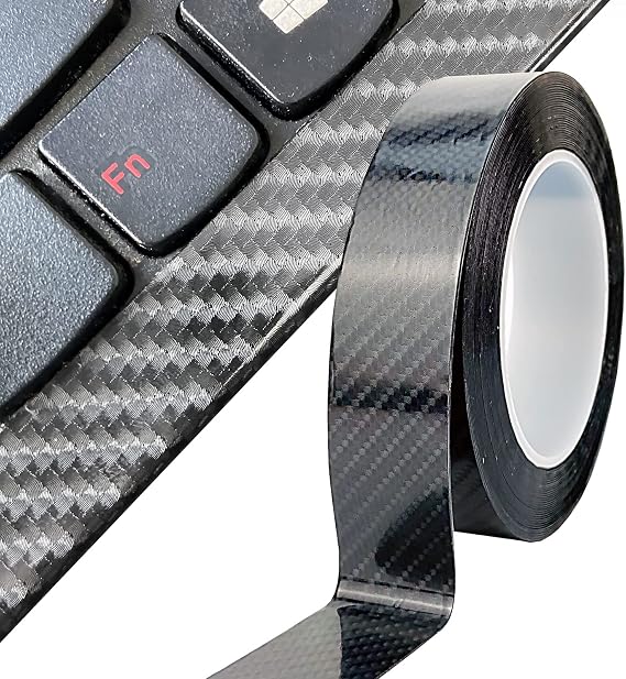 Umaki 1.2'' x 16.4ft Black Car Wrapping Carbon Fiber Vinyl Film Edge Guards, Scratch-Resistant Door Sill Protectors, Anti-Collision Tape for Bumper/Rearview Mirror/Trunk Door
