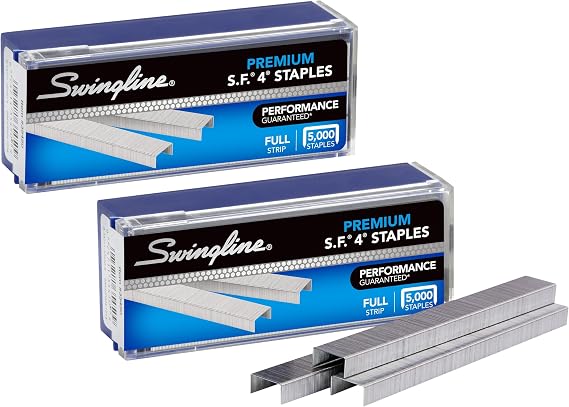 Swingline Staples, 2 Pack, S.F. 4, Premium for Desktop Staplers, 1/4" Length, 210/Strip, 5000/Box (35450)