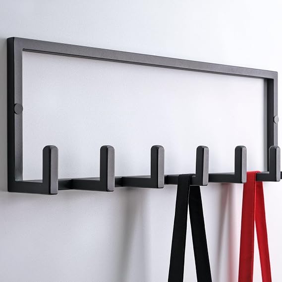 DEKADRON Metal Coat Rack Wall Mounted Multi-Hook Hanging Rack for Coats, Bags & Hats Easy Install, Rust-Resistant, Indoor & Outdoor Use (7 Hook (Small Size): 60cm(W) x 20cm(H) x 8cm(D))