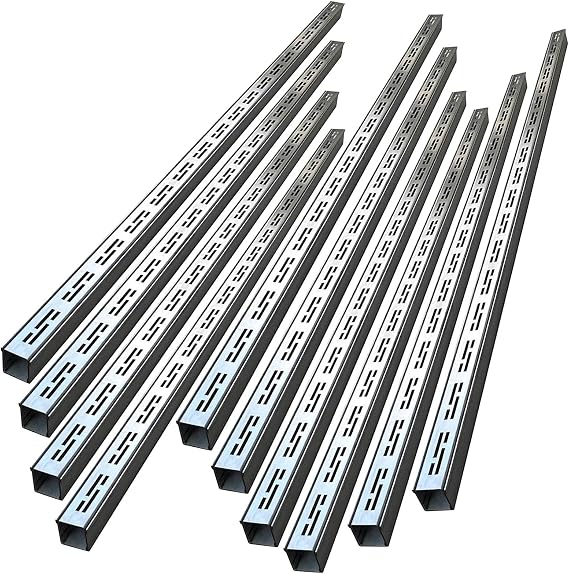 Trench Drain System Exterior, 39" Stainless Steel Landscape Drainage Solutions/ Concrete Floor Deck Yard Drain Channel Kit 2 Inch Wide, U Trough Gutter, Narrow, Slim(Silver 10 pack,5x5cm(2x2"))