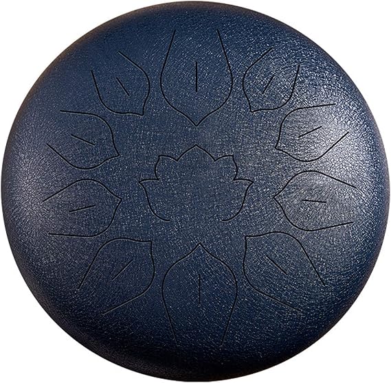 Steel Tongue Drum - 11 Notes 10 Inches Chakra Tank Drum Steel Percussion Padded - Lotus Handpan Drums Kit - Applicable to Music Education, Mind Healing, Yoga Meditation - C Major