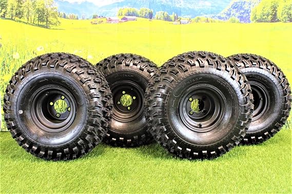 22x11.00-8 with 8x7 Matte Black Wheels for Golf Cart (Set of 4)