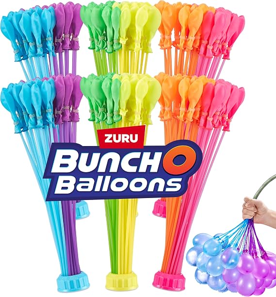 Bunch O Balloons Tropical Party (6 Pack) by ZURU, 200+ Rapid-Filling Self-Sealing Tropical Colored Water Balloons for Outdoor Family, Friends, Children Summer Fun (6 Pack)