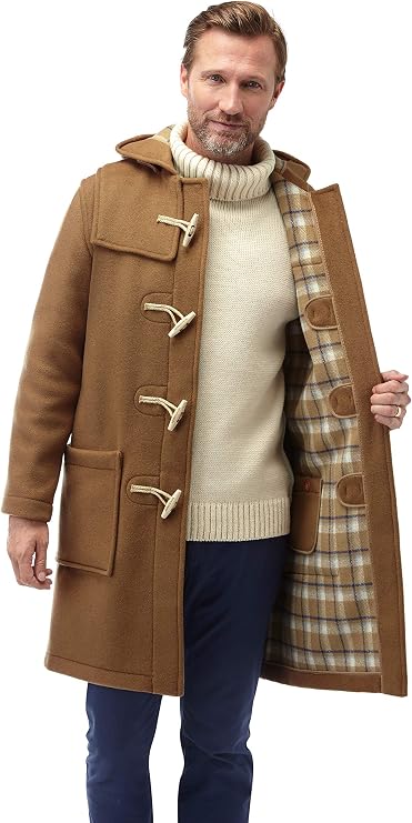 Montgomery Original Mens Wooden Toggles Duffle Coat (Large, Camel)