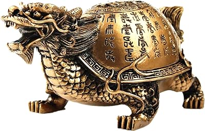Feng Shui Longevity Dragon Turtle Tortoise Statue Home Office Decor -5 L