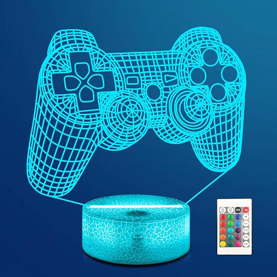 CooPark Game Night Light, 3D Gamepad NightLight with 16 Color Touch & Remote LED Lamp for Gamers Teens & Adults, Perfect Gamer Room Decor Gift [Energy Class G]