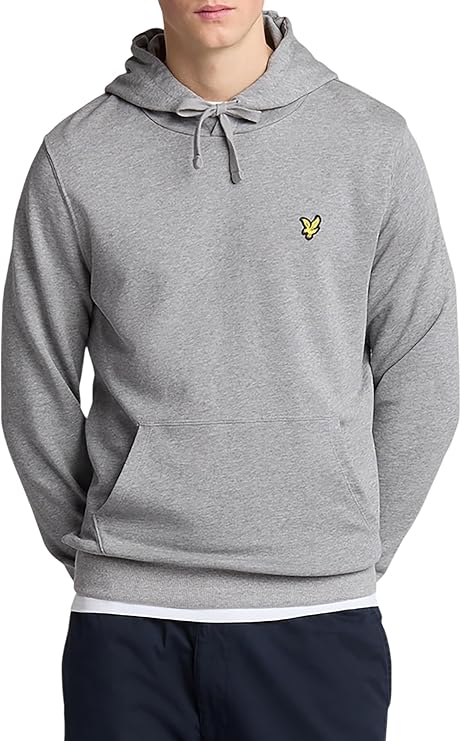 Lyle & Scott Mens Pullover Hoodie (XS) (Mid Grey Marl)