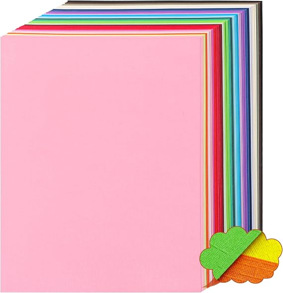 60 Sheets Textured Cardstock 85Ib 30 Colors Construction Paper 8.5"x11"