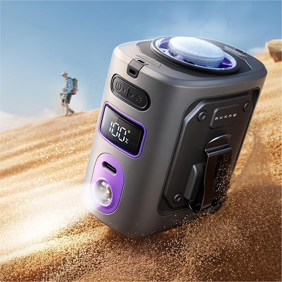 MUXNW Waist Clip Fan,100Speed 14000RPM,8000mAh