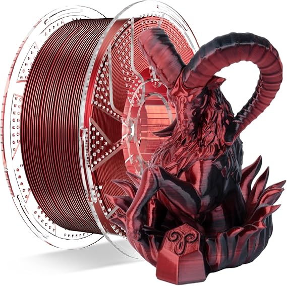 Conjure Silk PLA Filament 1.75 mm Black/Red 1 kg for 3D Printer