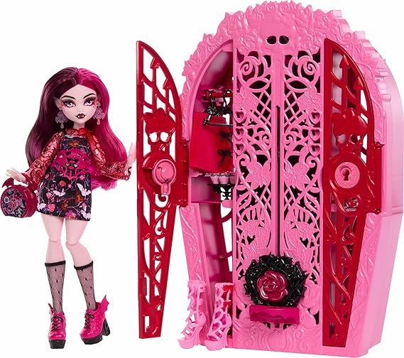 MONSTER HIGH GİZEMLİ ARKADAŞLAR™ DRACULAURA Bebek Monster High Gizemli Arkadaşlar Gizemli Bahçe oyun seti, Draculaura bebek, 19'dan fazla sürpriz HYT72
