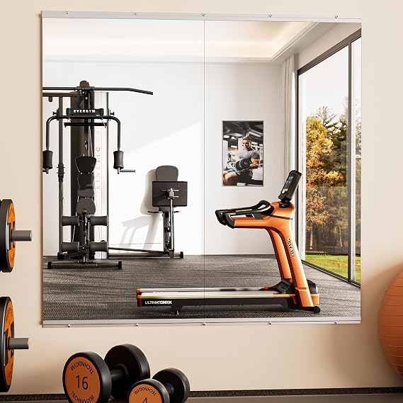 Keonjinn Home Gym Mirror 48" x 24" x 2PCS, Workout Mirrors for Home Gym
