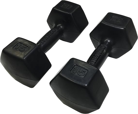 Ivanko Rubber Dumbbells, 15 lbs (PAIR)