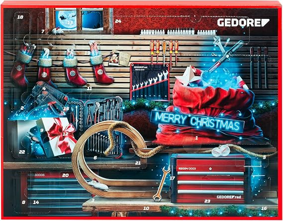 GEDORE 3304901 Red R33003044 Advent Calendar 2023, 44 Pieces, Advent Calendar for Men, Men, Gift, Tool Advent Calendar 2023