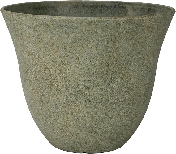 Honeysuckle Resin Planter, Durable Garden Pot, 15" Fossil | Hand-Painted Finish Plant Pots, Lightweight Indoor Outdoor Planter, UV-Resistant, Great for Patio, Home & Garden Decor Accent