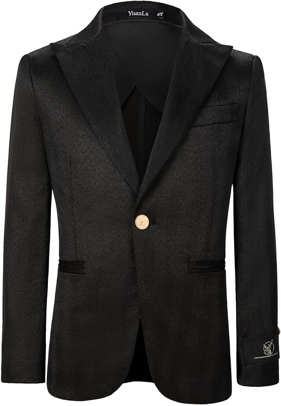 Toddler Boys Suit Blazer Formal Dress Jacket Slim Fit Sport Coat for Kids