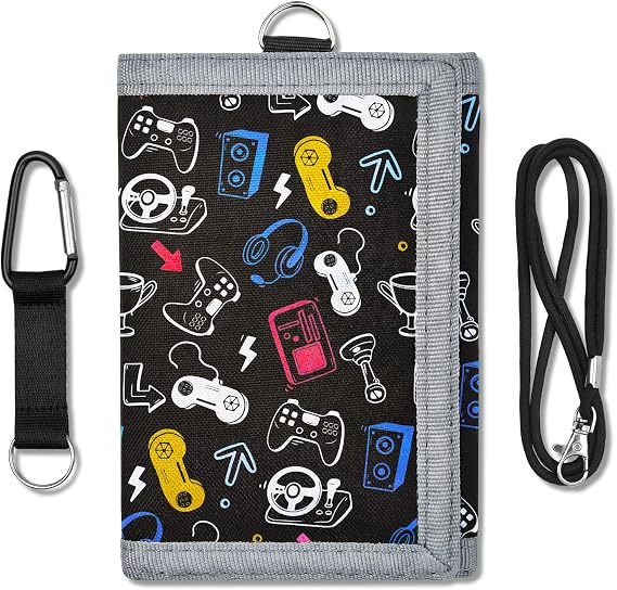 Kids Wallet for Boys, Boys Wallets for Kids 4-12 Trifold Wallet with Zippered Coin Pocket and Card Holders, Birthday Christmas Gifts Wallet - Game Console