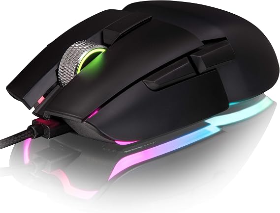 Thermaltake Argent M5 Gaming Mouse, 16.8M RGB Color Software Enabled, 8 Customizable Dynamic Lighting Effects, PIXART PMW-3389 Optical Sensor, DPI Adjustments Up to 16,000. GMO-TMF-WDOOBK-01