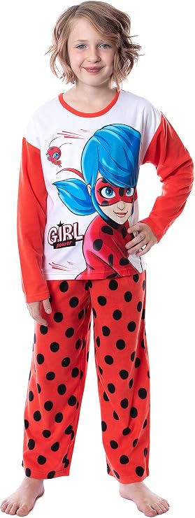 Komar Kids Miraculous Ladybug Cozy Fleece Pajama Set 2 Piece Pajama Set
