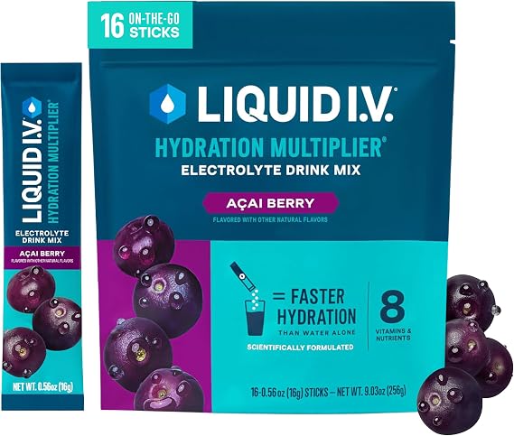Liquid I.V. Hydration Electrolytes, Acai Berry, 16 Count