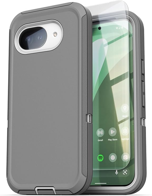 ENCASED for Google Pixel 10a Case with Screen Protector, Ranger Series, Shockproof Full Coverage Magnetic Case (Compatible with PixelSnap) (Gray)